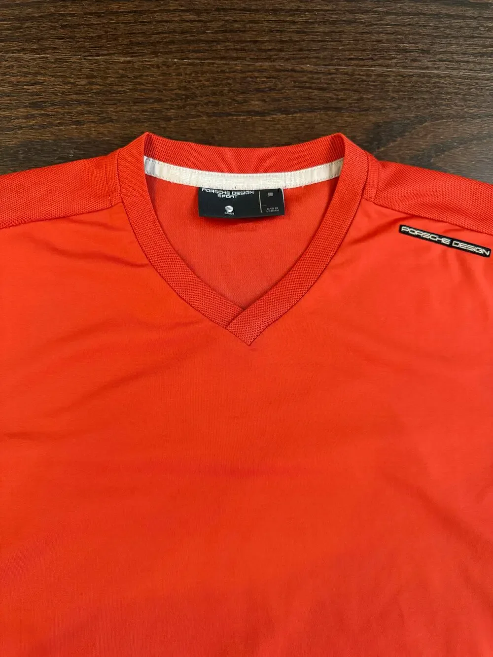 Porsche Design Sport Adidas V-Neck Shirt Red Performance Knit (Size S)